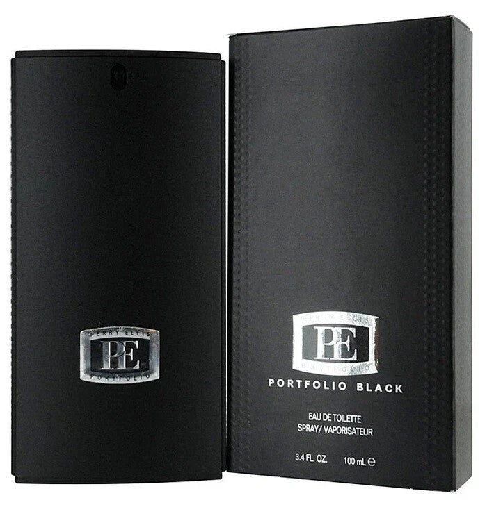Portfolio Black by Perry Ellis For Men Eau de Toilette Spray 3.4 oz