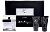 F by Ferragamo Black by Salvatore Ferragamo Fragrance for Men 3 Piece Gift Set