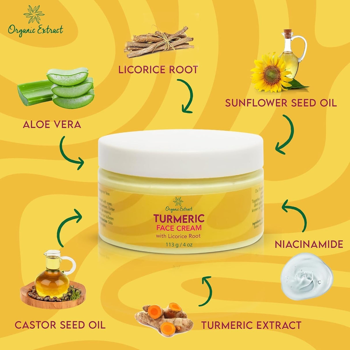 Organic Extract Turmeric Facial Cream 4 oz