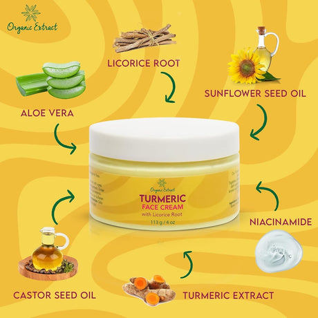 Organic Extract Turmeric Facial Cream 4 oz