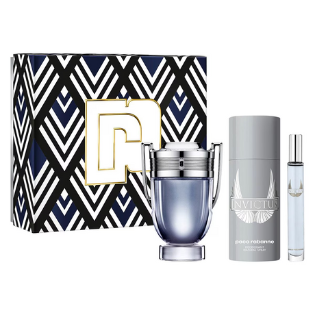 Paco Rabanne Invictus Fragrance for Men 3 Piece Gift Set