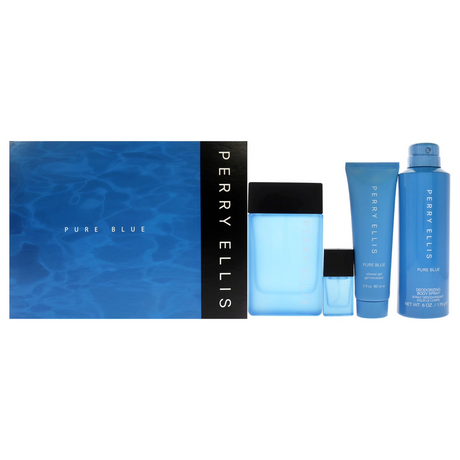 Perry Ellis Pure Blue Fragrance for Men 4 Piece Gift Set