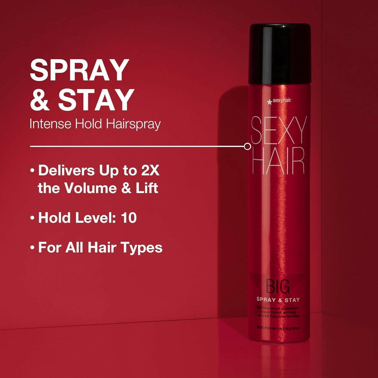 Sexy Hair Big Spray & Stay Intense Hold Hairspray 9 oz