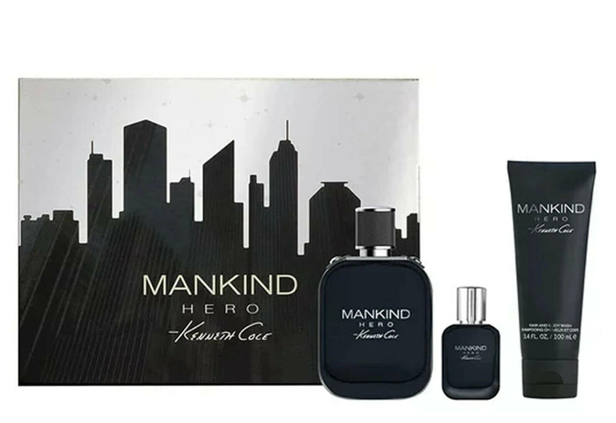 Mankind Hero by Kenneth Cole Fragrance for Men 3 Piece Gift Set