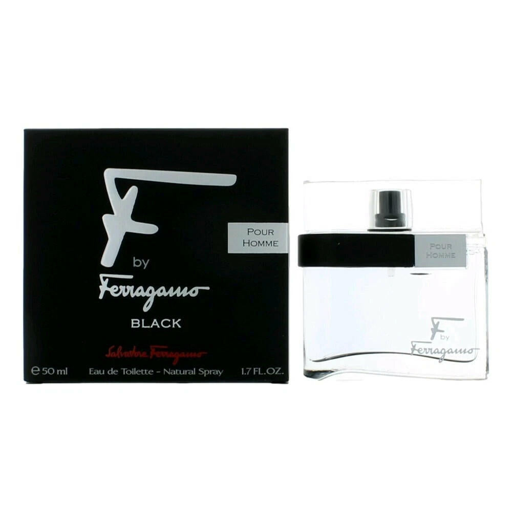 F by Ferragamo Black by Salvatore Ferragamo for Men Eau de Toilette Spray 1.7 oz
