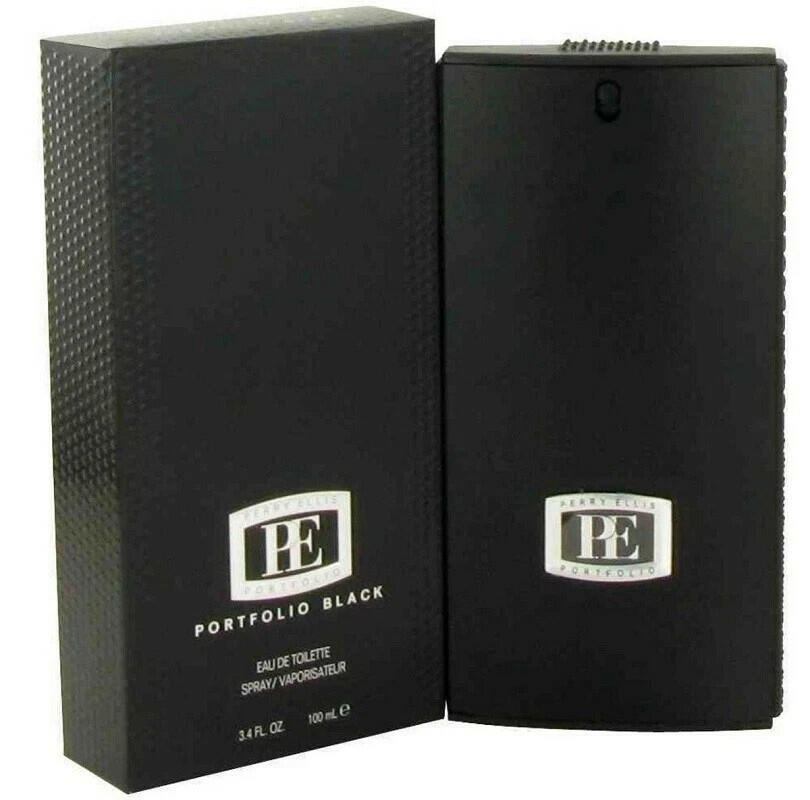 Portfolio Black by Perry Ellis For Men Eau de Toilette Spray 3.4 oz
