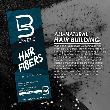 L3VEL3 Black Hair Fibers 0.97 oz