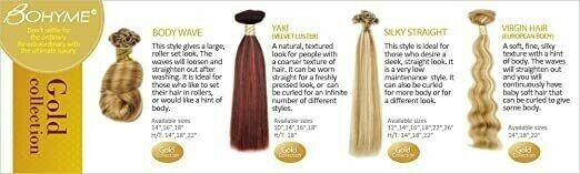 Bohyme Silky Straight Hand Tied Weft Human Hair 18" Color BL613