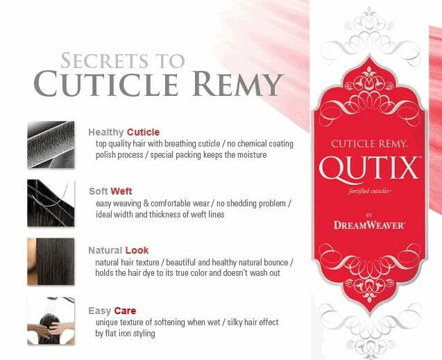 Model Model Qutix Cuticle Remy Yaki Human Hair 12'' Color 2