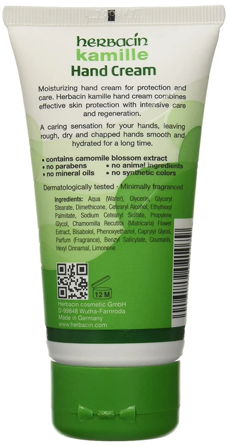 Original Herbacin Kamille Hand Cream Tube 2.5 oz